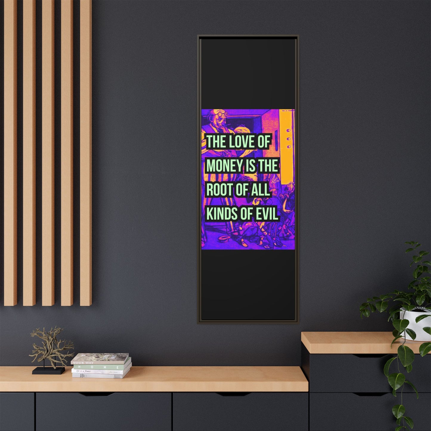 Love of Money Matte Canvas, Framed (Multi-color)