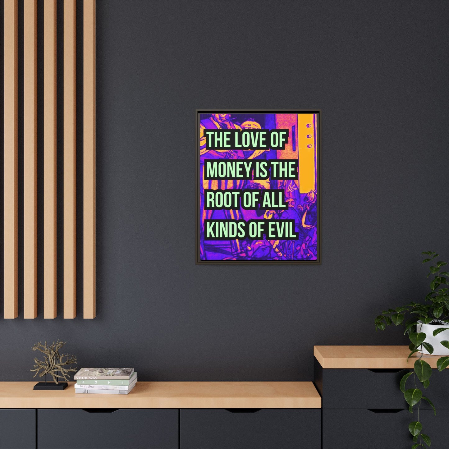 Love of Money Matte Canvas, Framed (Multi-color)