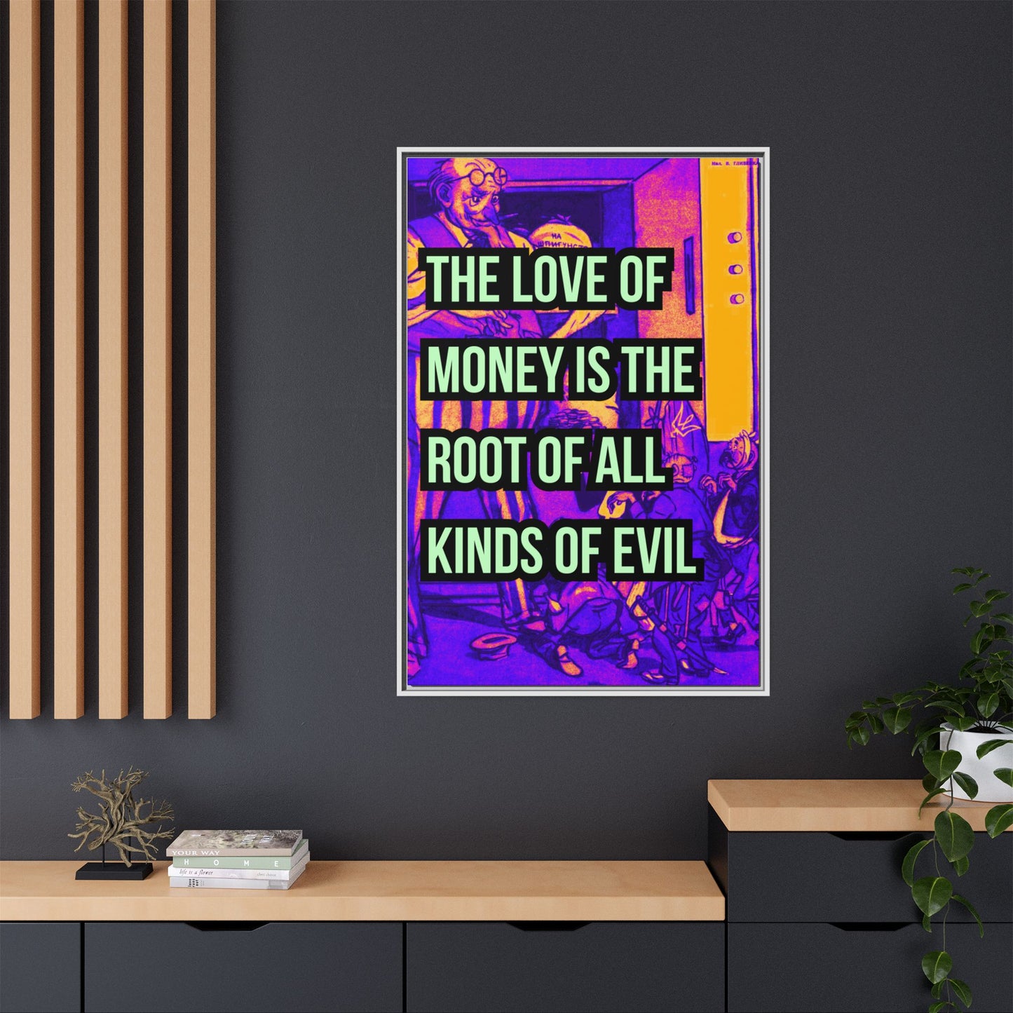 Love of Money Matte Canvas, Framed (Multi-color)