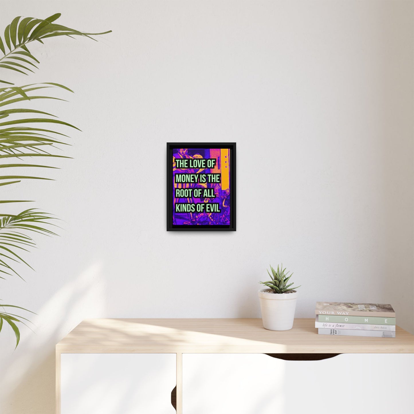 Love of Money Matte Canvas, Framed (Multi-color)