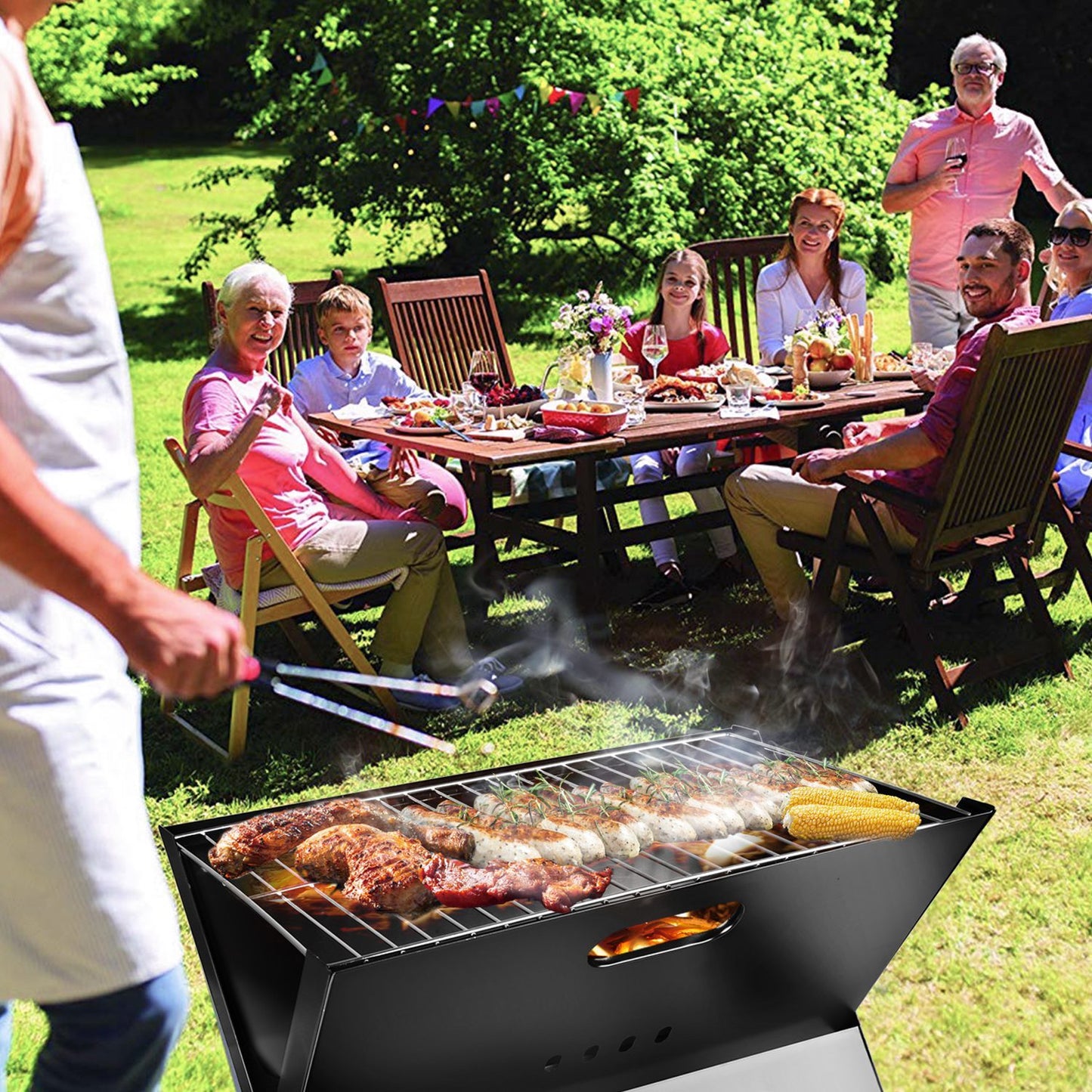 Portable BBQ Grill Foldable Charcoal Grill Camping Garden Outdoor Travel