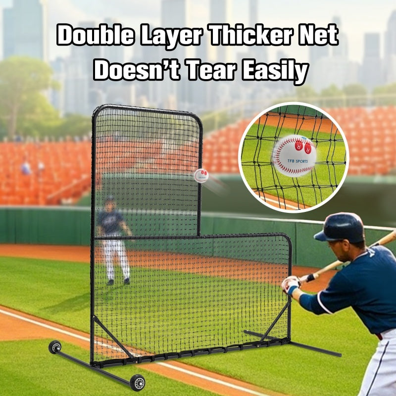 Type Baseball Hitting Cage Net, Wheeled Baseball Pitching Net 84 Inches High X 84 Inches Wide, With 42 Inches X 42 Inches Opening, Including Tote Bag, Prohibited Platform Temu
