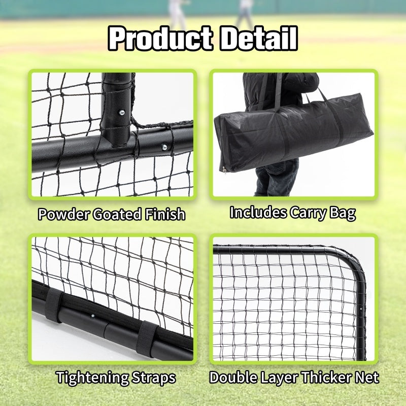 Type Baseball Hitting Cage Net, Wheeled Baseball Pitching Net 84 Inches High X 84 Inches Wide, With 42 Inches X 42 Inches Opening, Including Tote Bag, Prohibited Platform Temu