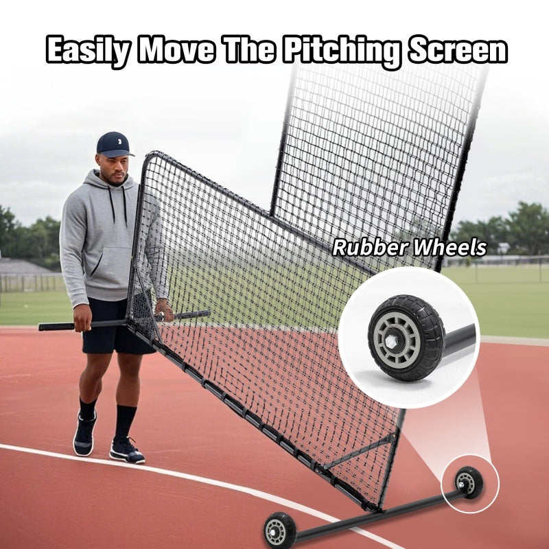 Type Baseball Hitting Cage Net, Wheeled Baseball Pitching Net 84 Inches High X 84 Inches Wide, With 42 Inches X 42 Inches Opening, Including Tote Bag, Prohibited Platform Temu