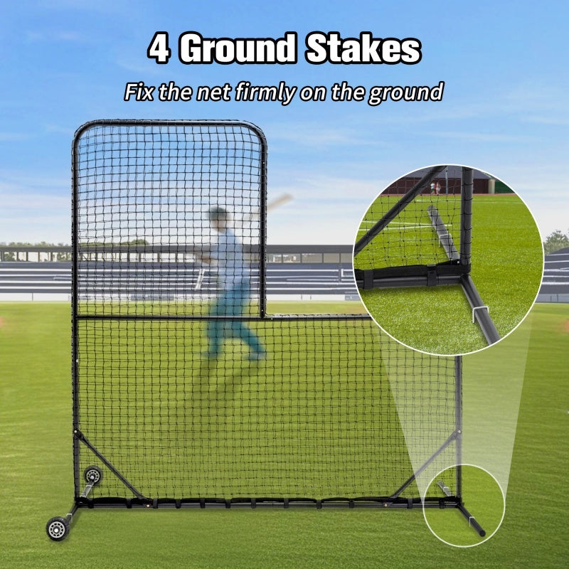 Type Baseball Hitting Cage Net, Wheeled Baseball Pitching Net 84 Inches High X 84 Inches Wide, With 42 Inches X 42 Inches Opening, Including Tote Bag, Prohibited Platform Temu