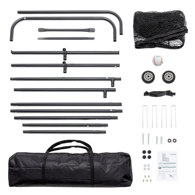 Type Baseball Hitting Cage Net, Wheeled Baseball Pitching Net 84 Inches High X 84 Inches Wide, With 42 Inches X 42 Inches Opening, Including Tote Bag, Prohibited Platform Temu