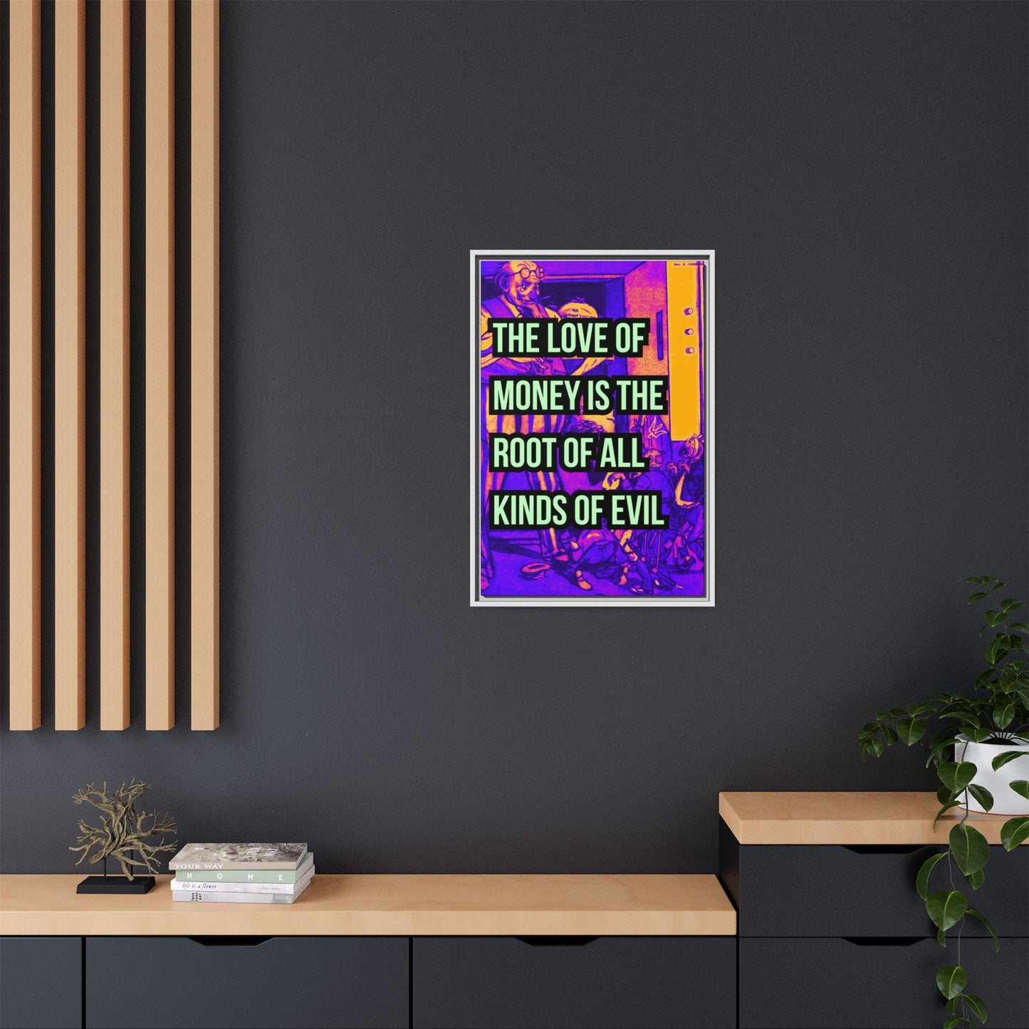 Love of Money Matte Canvas, Framed (Multi-color)
