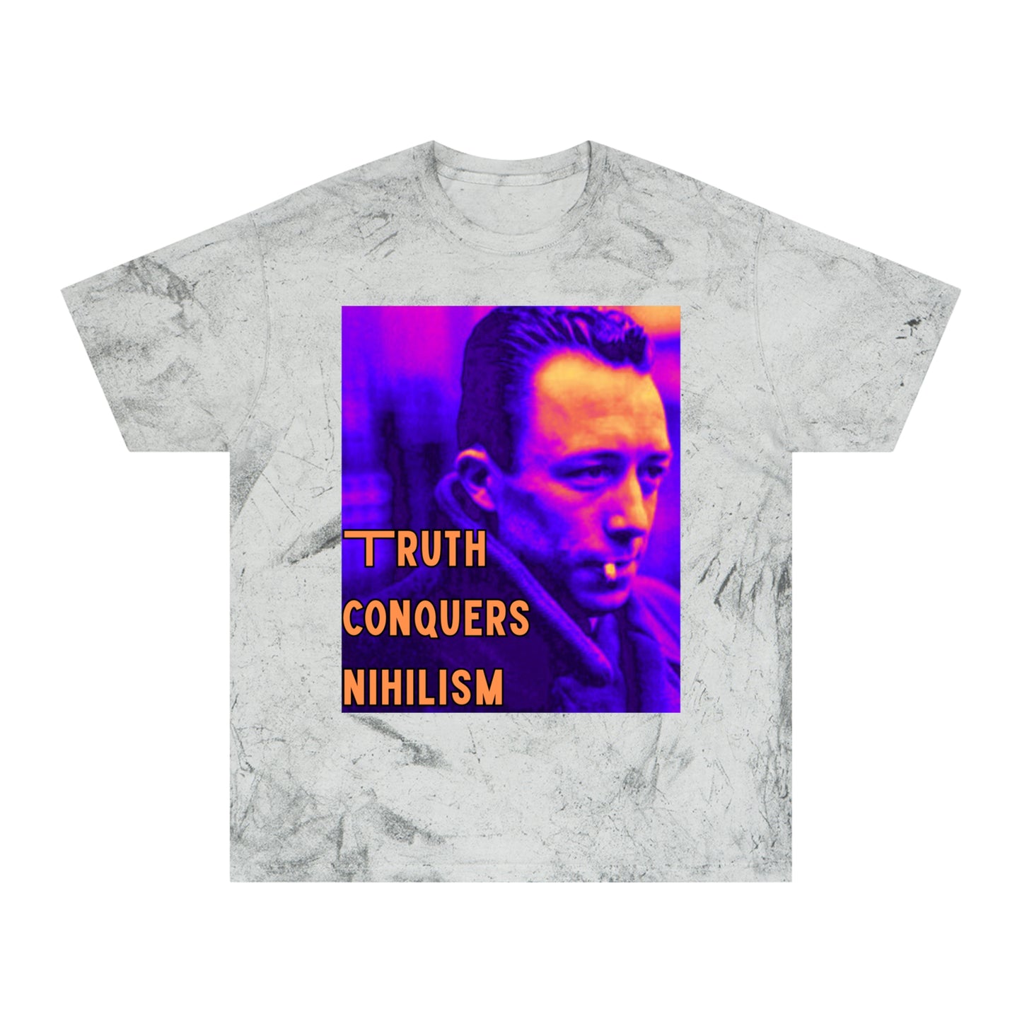 Unisex Color Blast T-Shirt - 'Truth Conquers Nihilism', Vintage Graphic Tee, Statement T-Shirt, Unique Gift, Artistic Wear