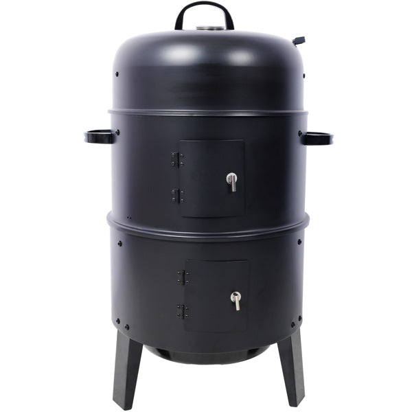 Charcoal Smoked Grill, Outdoor Cooking, 16 Inch Vertical Smoker Portable Grill Suitable For Camping, Black