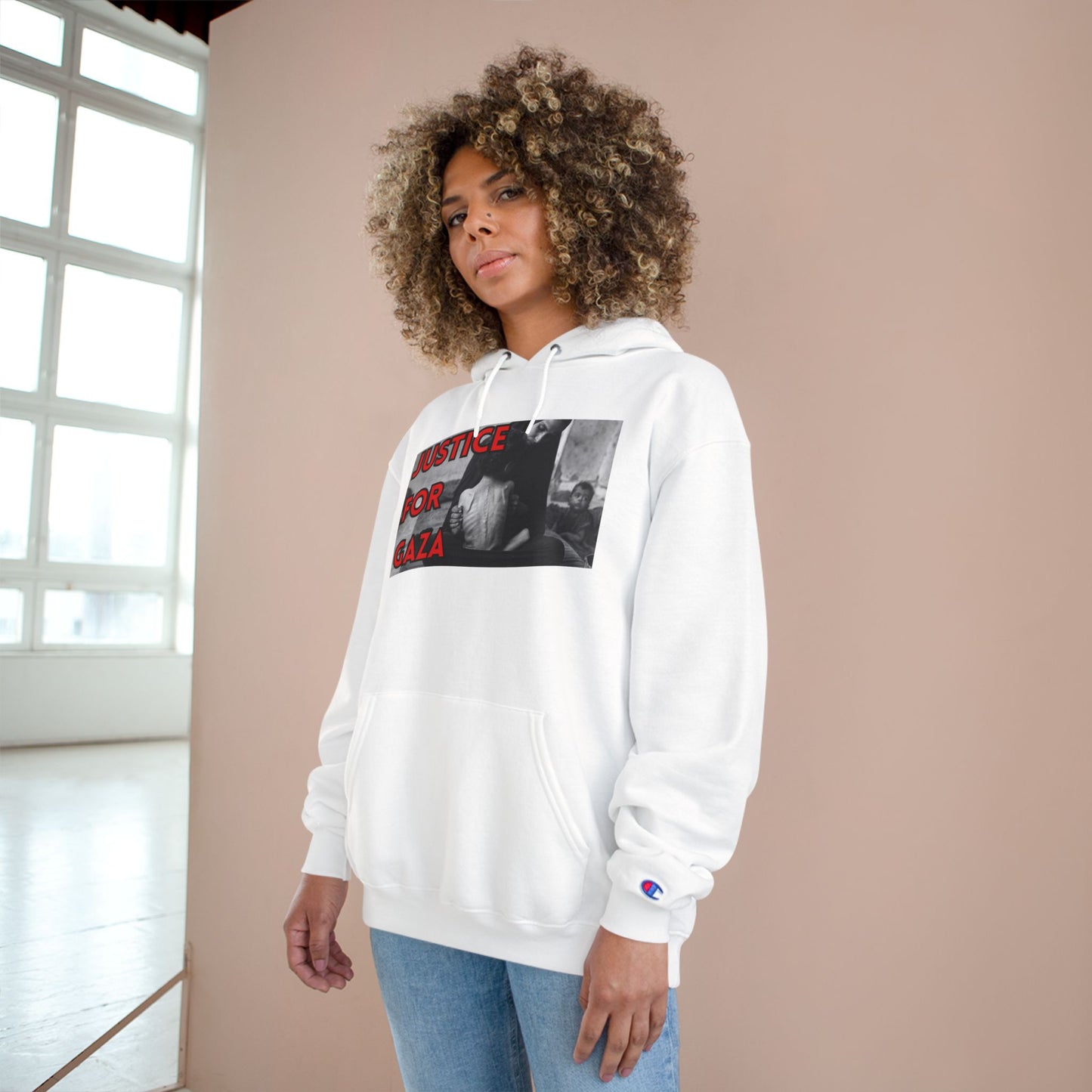 Justice for Gaza Champion Hoodie | Activist Apparel, Social Justice Fashion, Statement Clothing, Thoughtful Gifts, Comfortable Wear