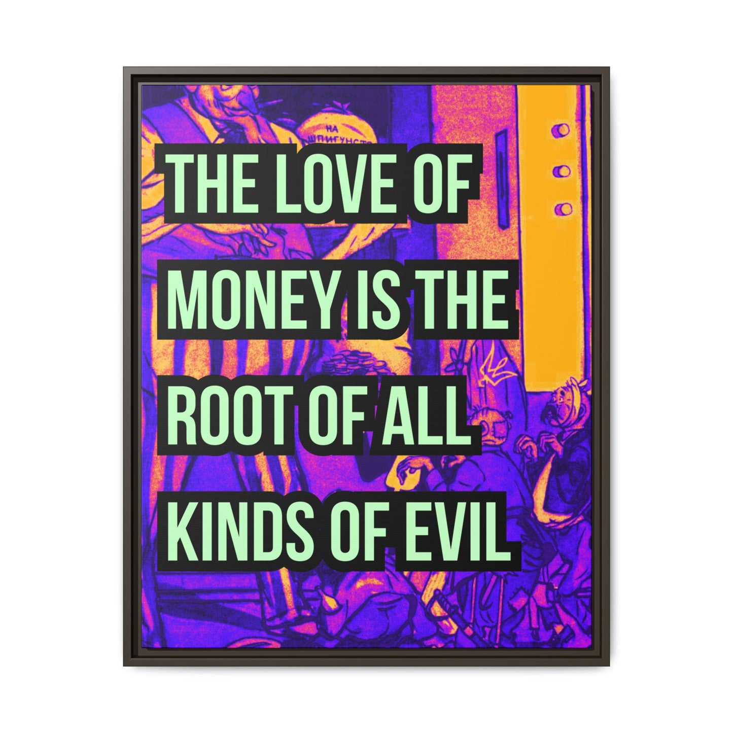 Love of Money Matte Canvas, Framed (Multi-color)