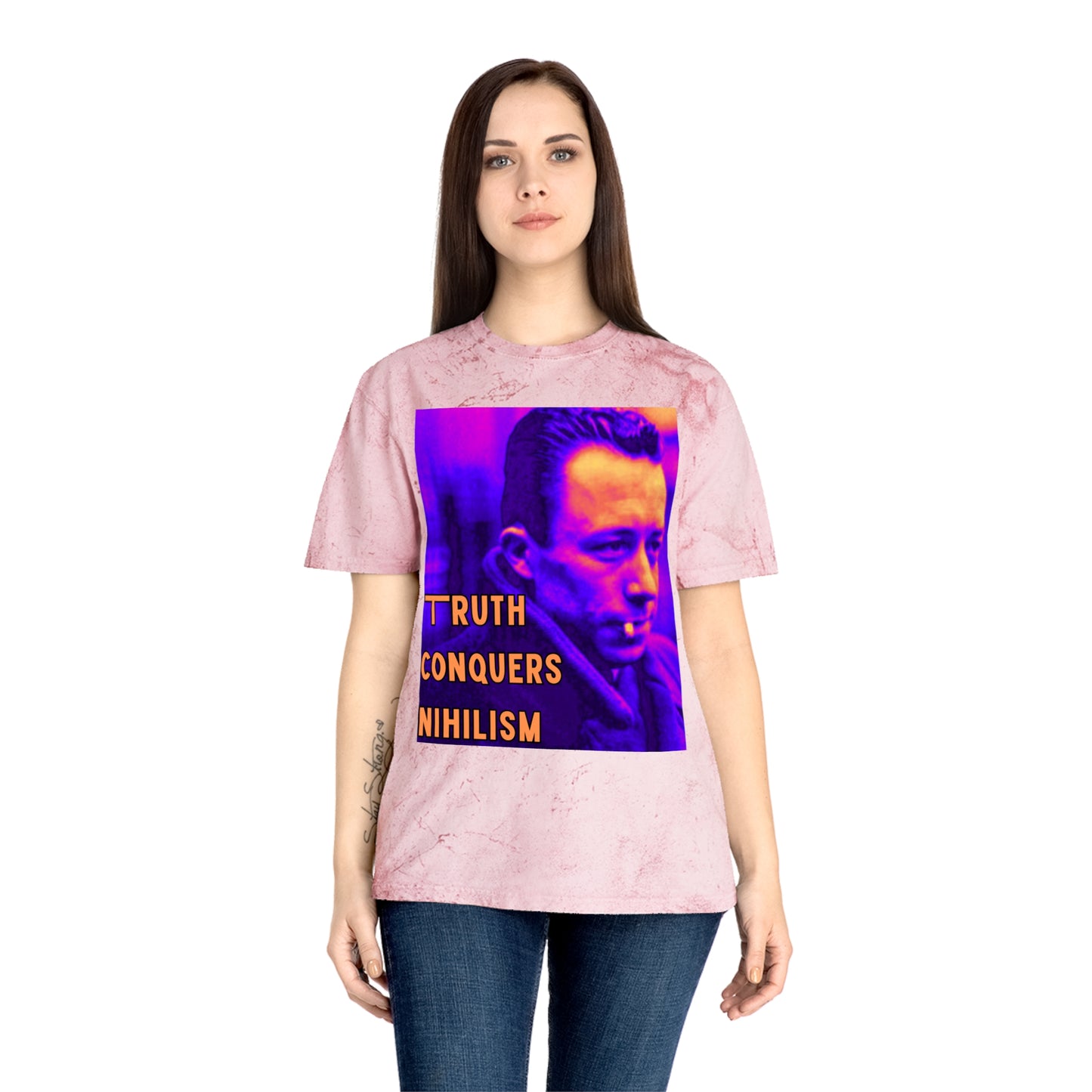 Unisex Color Blast T-Shirt - 'Truth Conquers Nihilism', Vintage Graphic Tee, Statement T-Shirt, Unique Gift, Artistic Wear