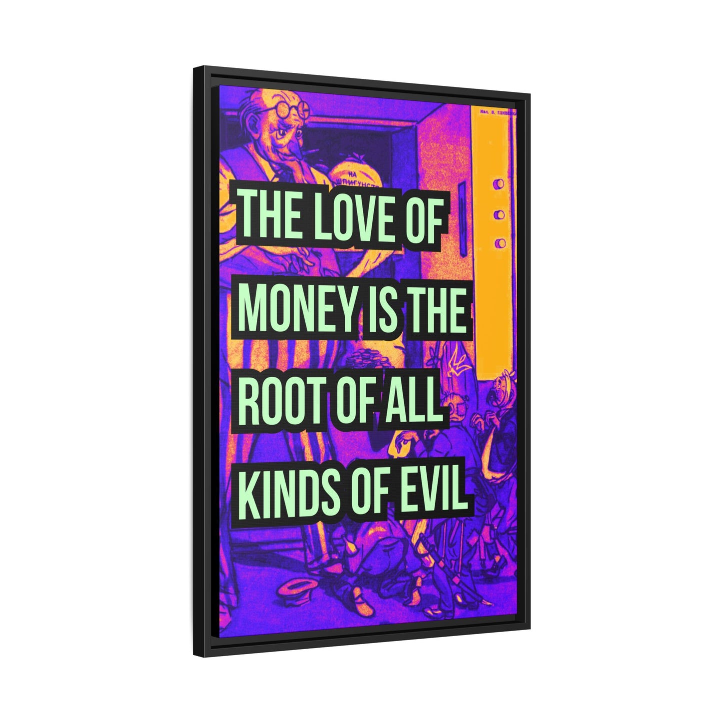 Love of Money Matte Canvas, Framed (Multi-color)
