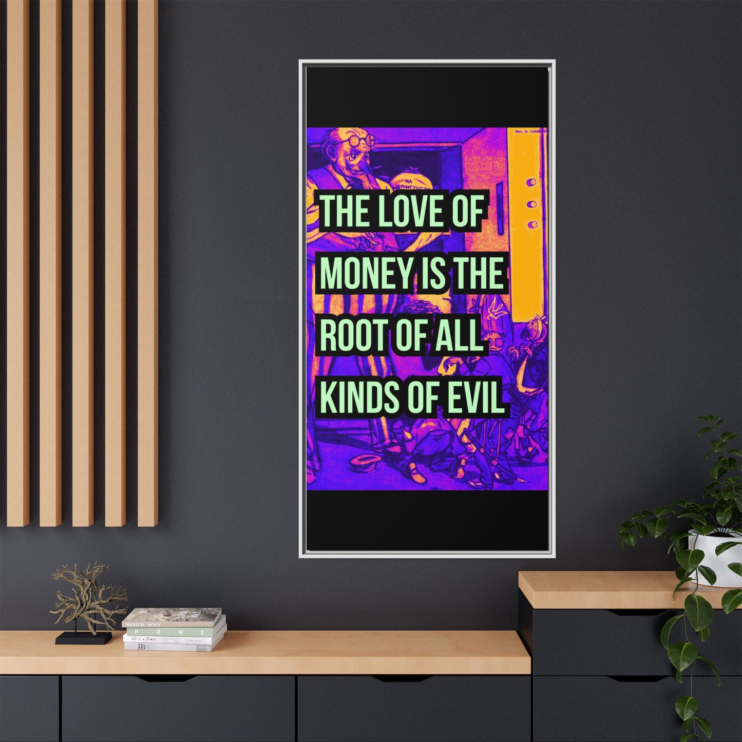 Love of Money Matte Canvas, Framed (Multi-color)