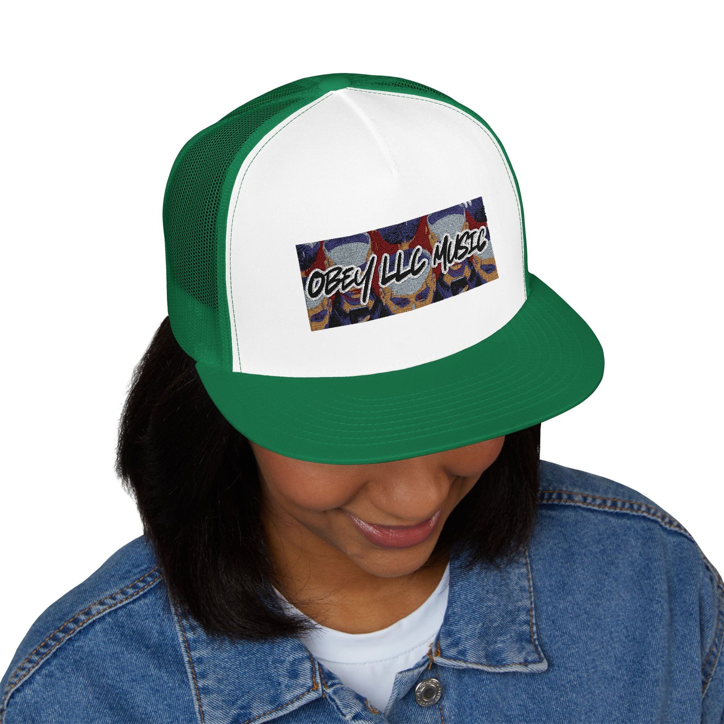 Obey LLC Music 5 Panel Trucker Cap (Embroidery)