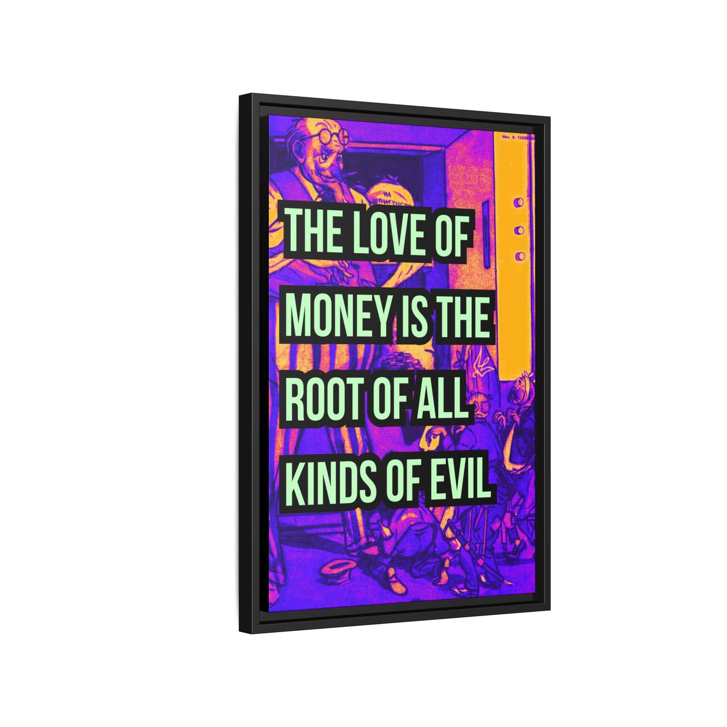 Love of Money Matte Canvas, Framed (Multi-color)