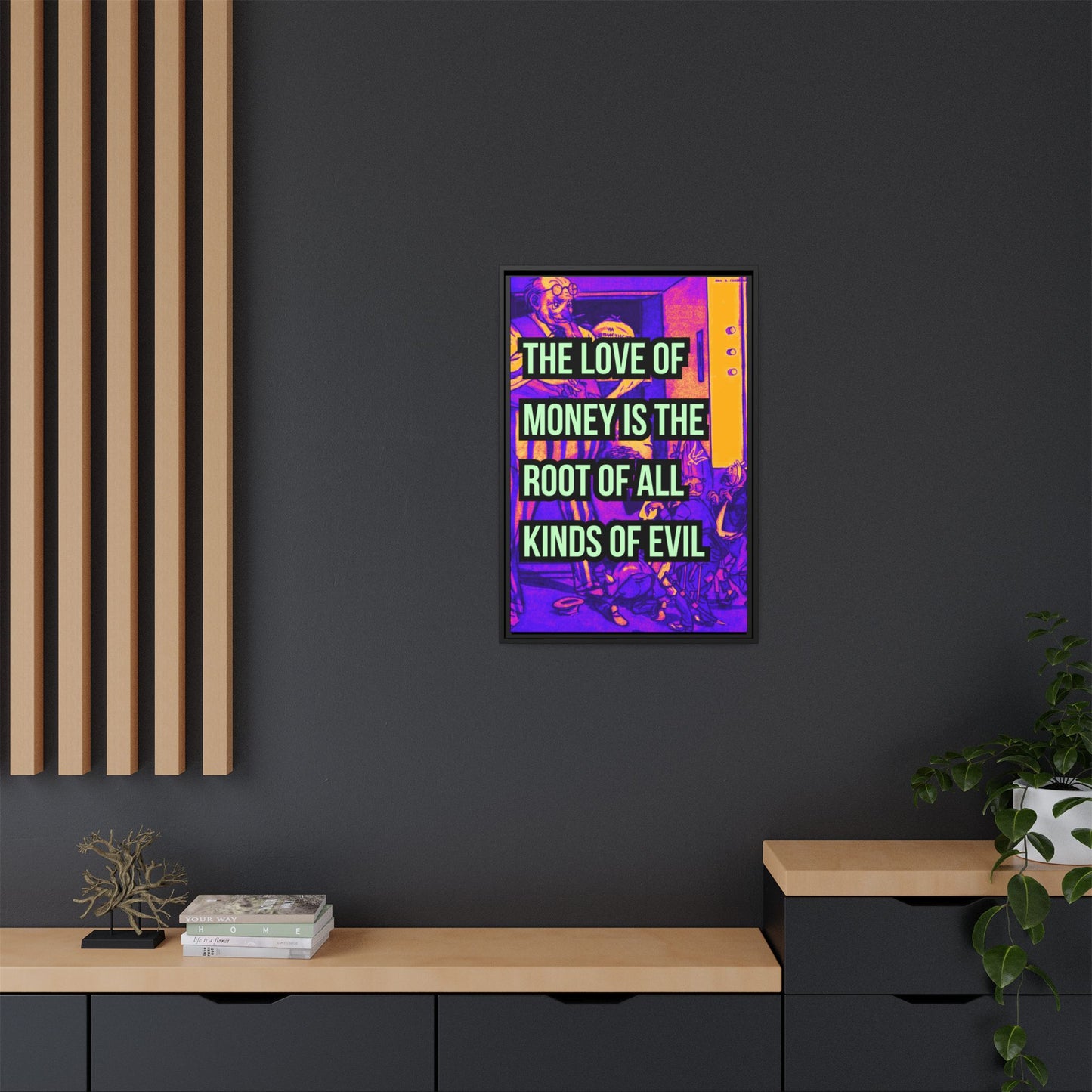 Love of Money Matte Canvas, Framed (Multi-color)