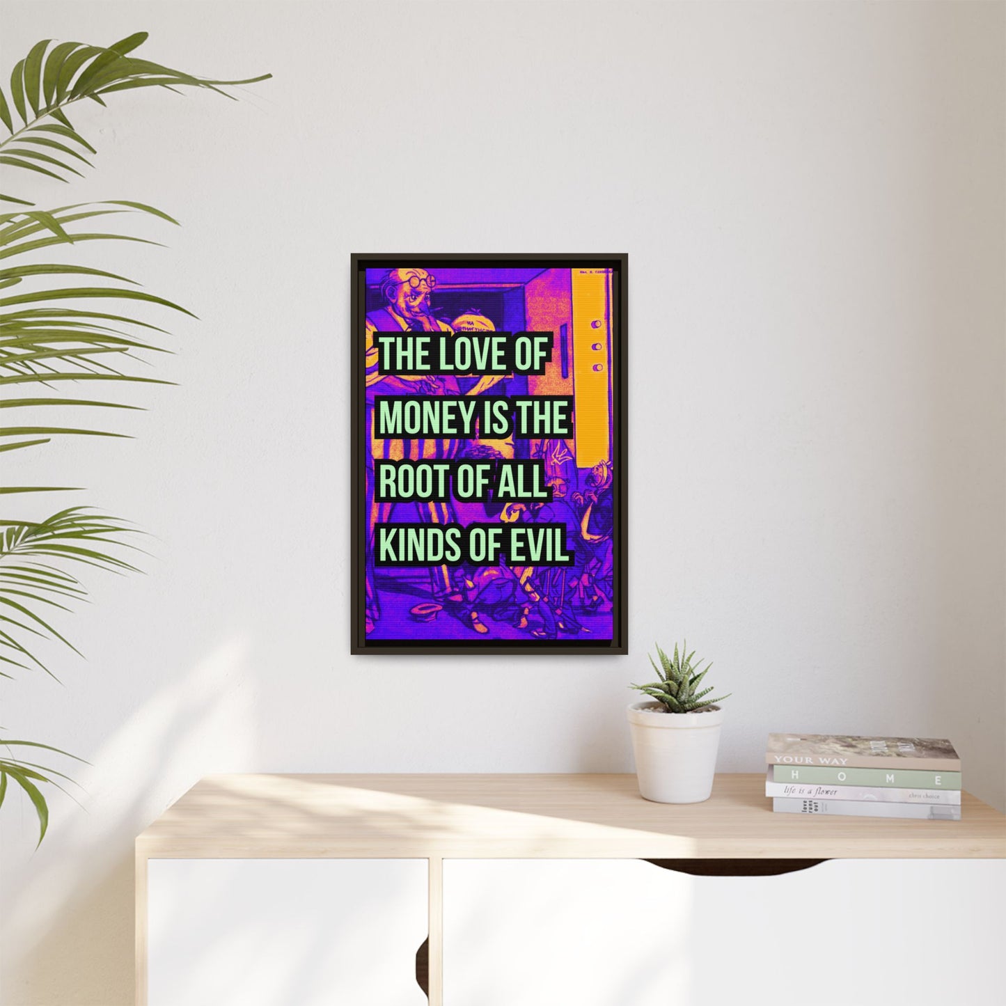 Love of Money Matte Canvas, Framed (Multi-color)