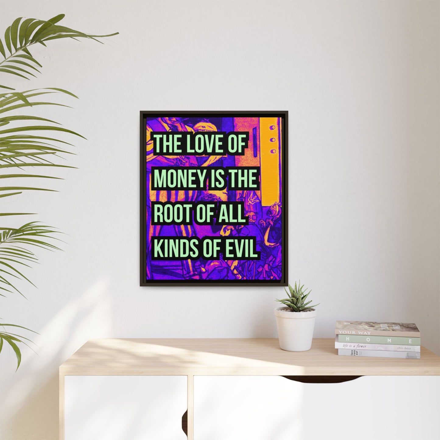 Love of Money Matte Canvas, Framed (Multi-color)