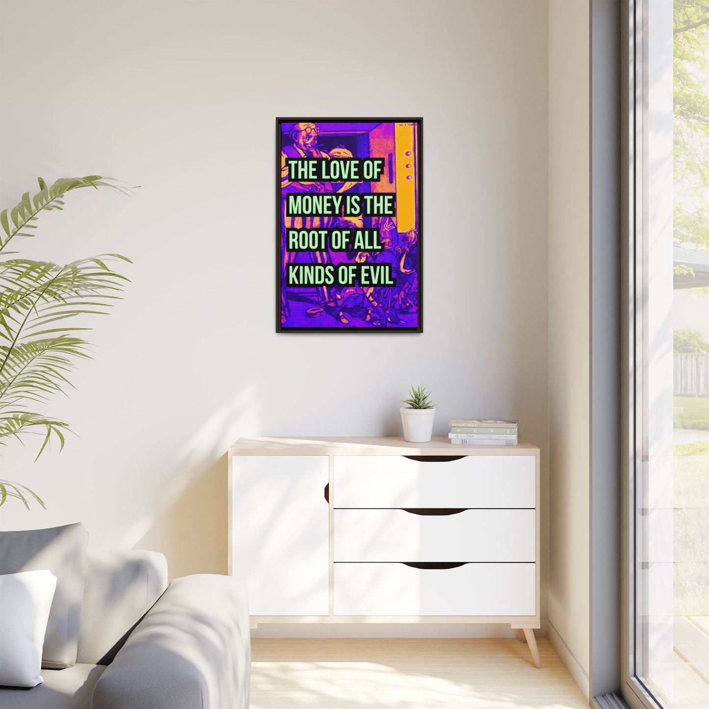 Love of Money Matte Canvas, Framed (Multi-color)