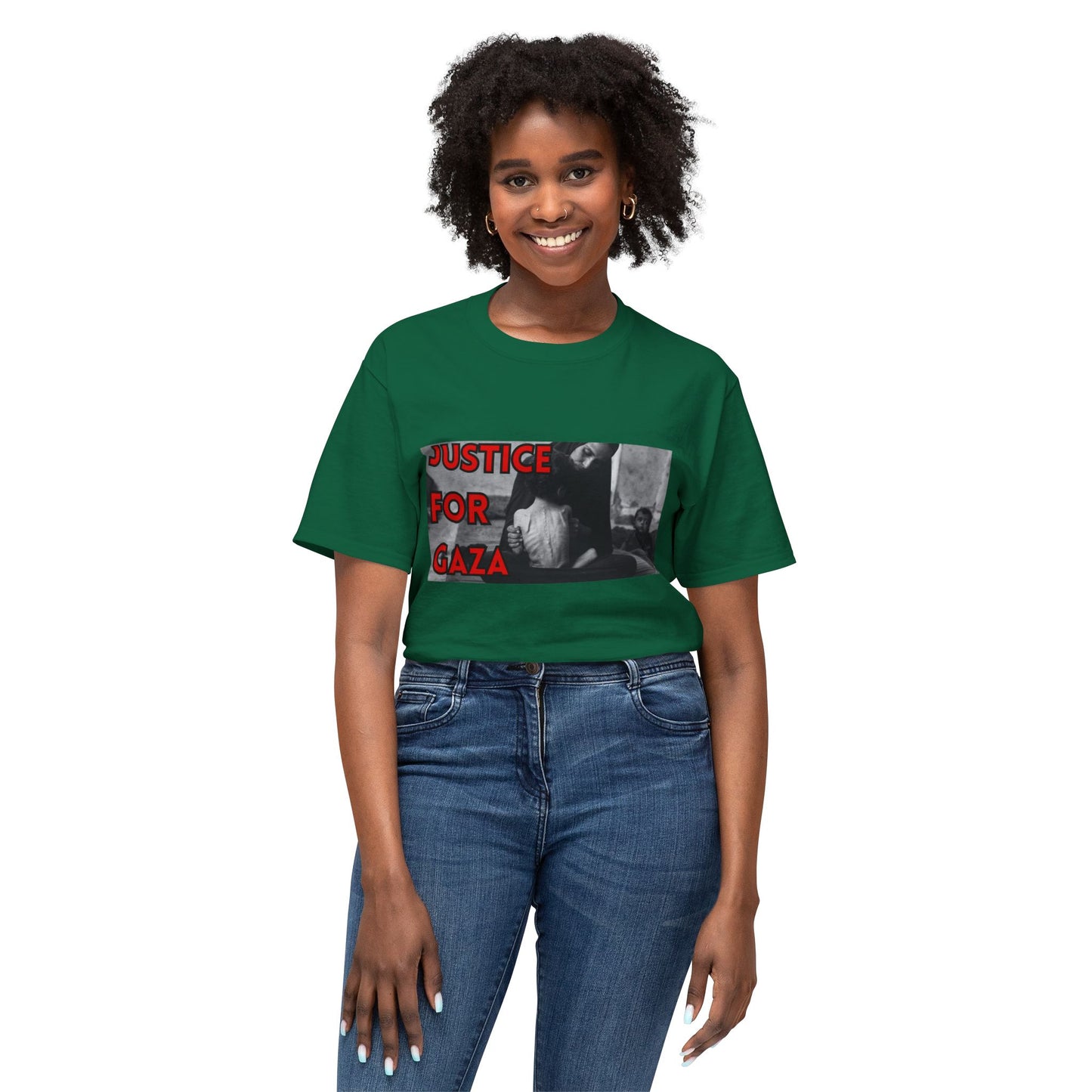 Justice for Gaza Unisex HD Cotton T-Shirt | Activism Tee, Casual Wear, Statement Shirt, Social Justice Gift, Everyday Comfort