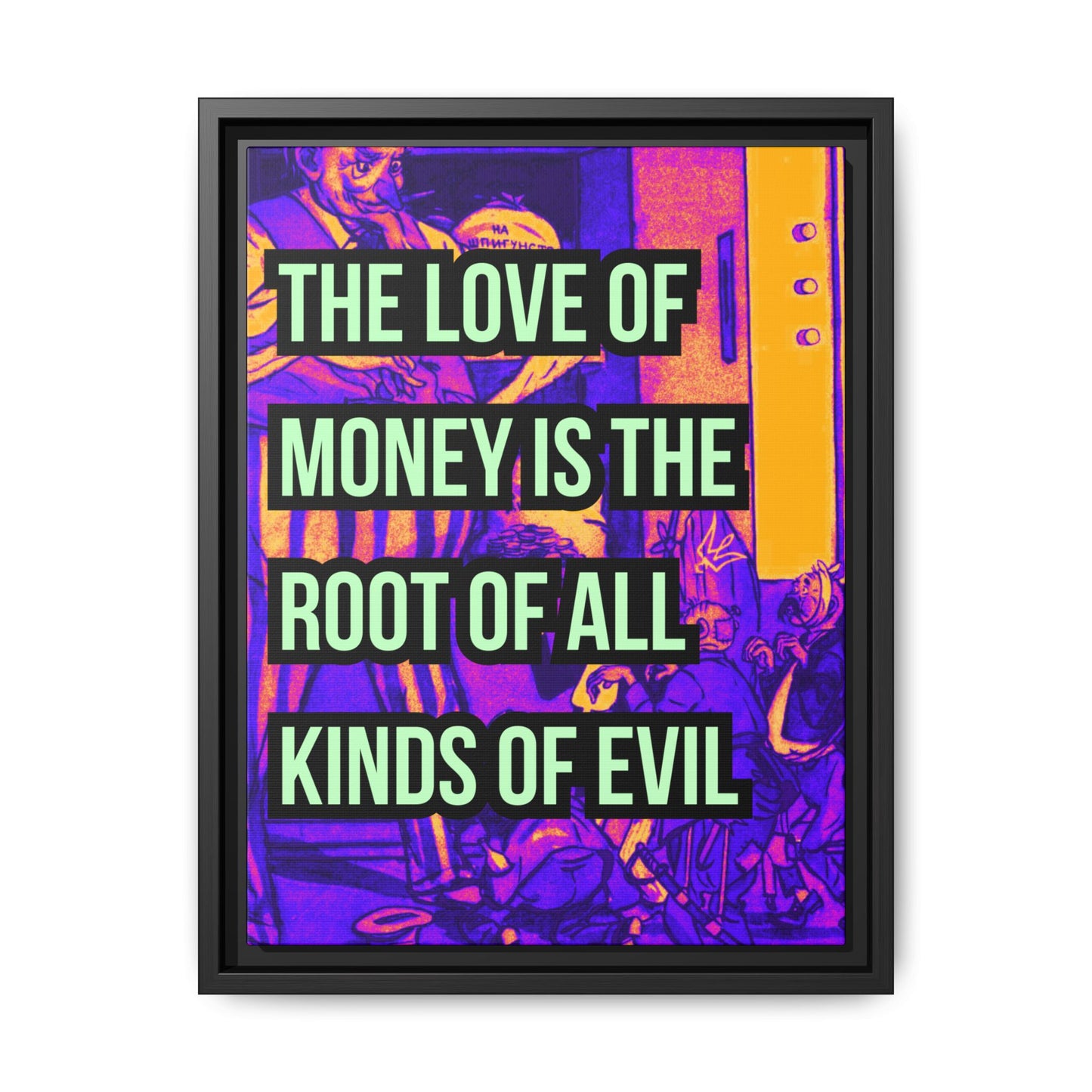 Love of Money Matte Canvas, Framed (Multi-color)