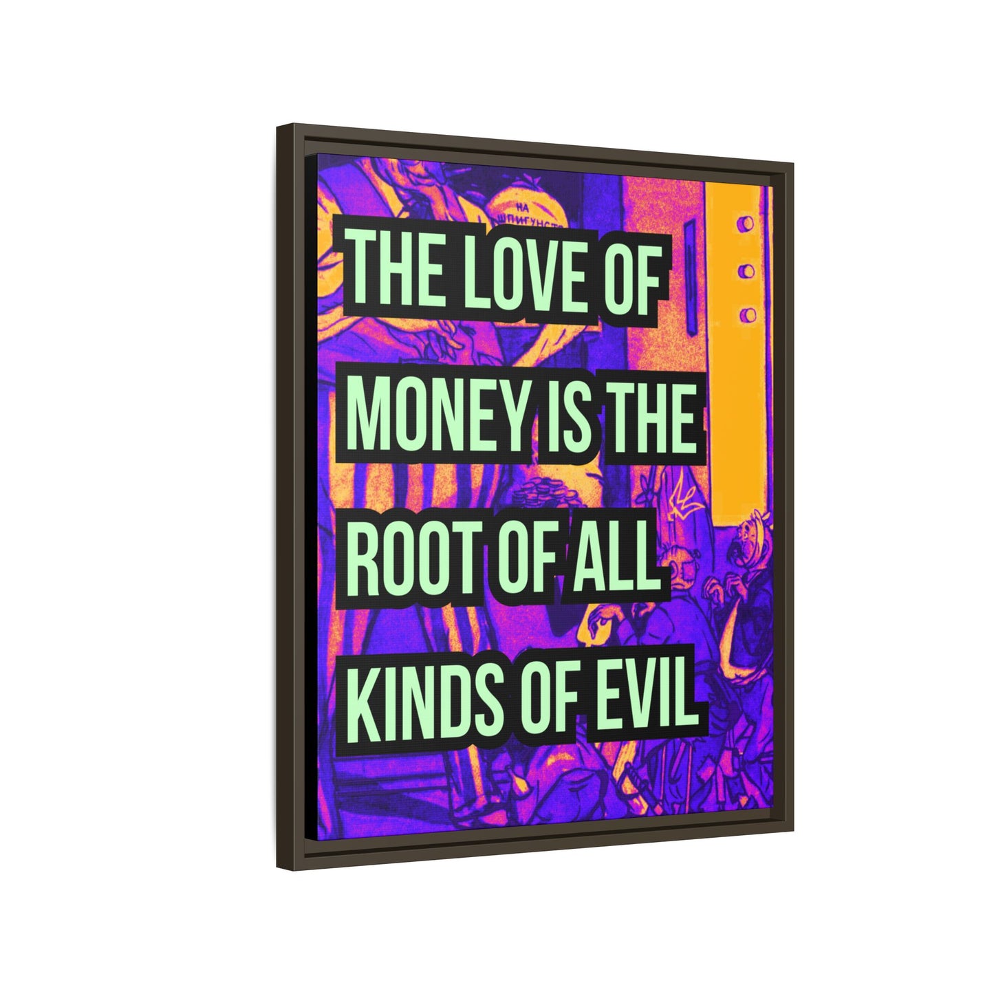 Love of Money Matte Canvas, Framed (Multi-color)