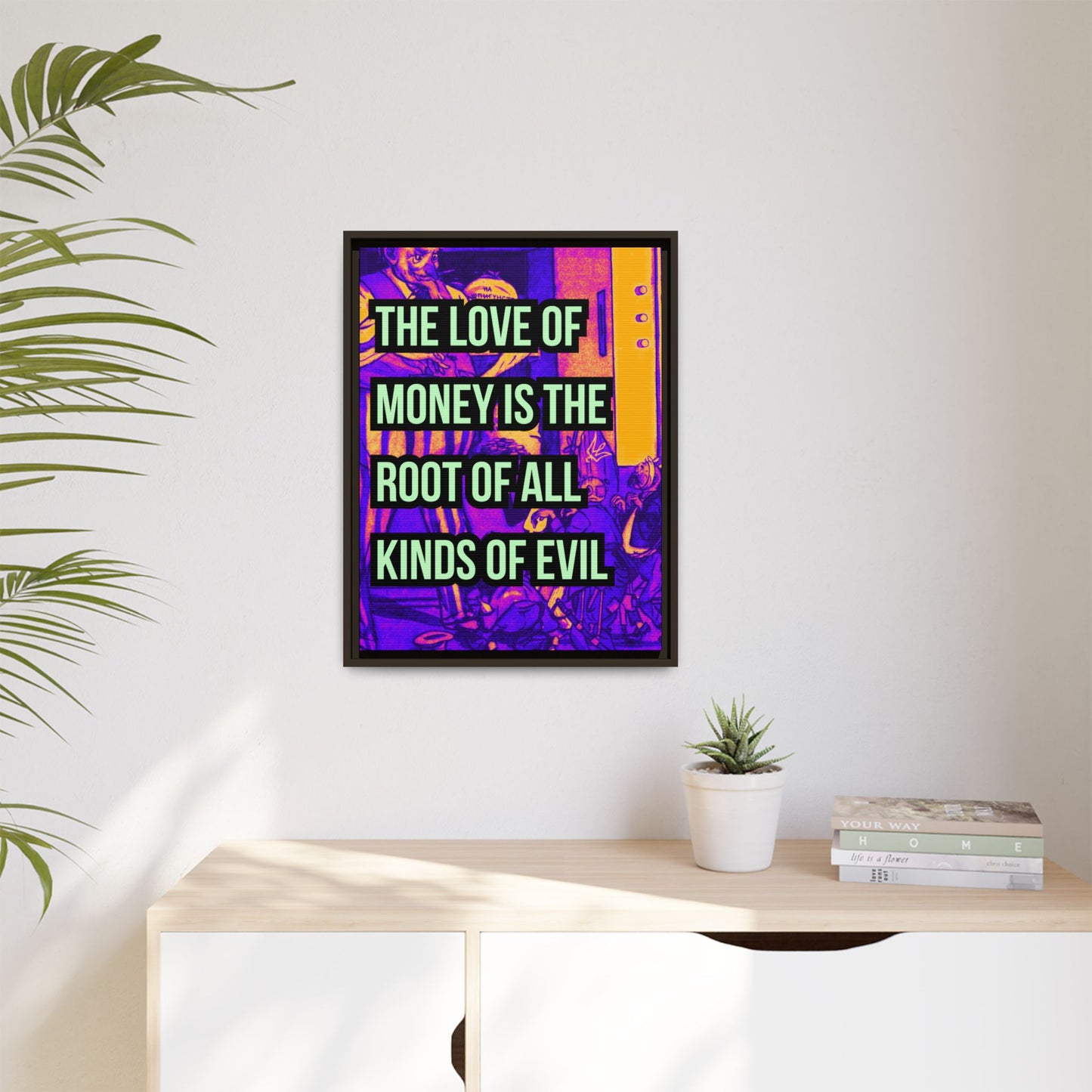 Love of Money Matte Canvas, Framed (Multi-color)