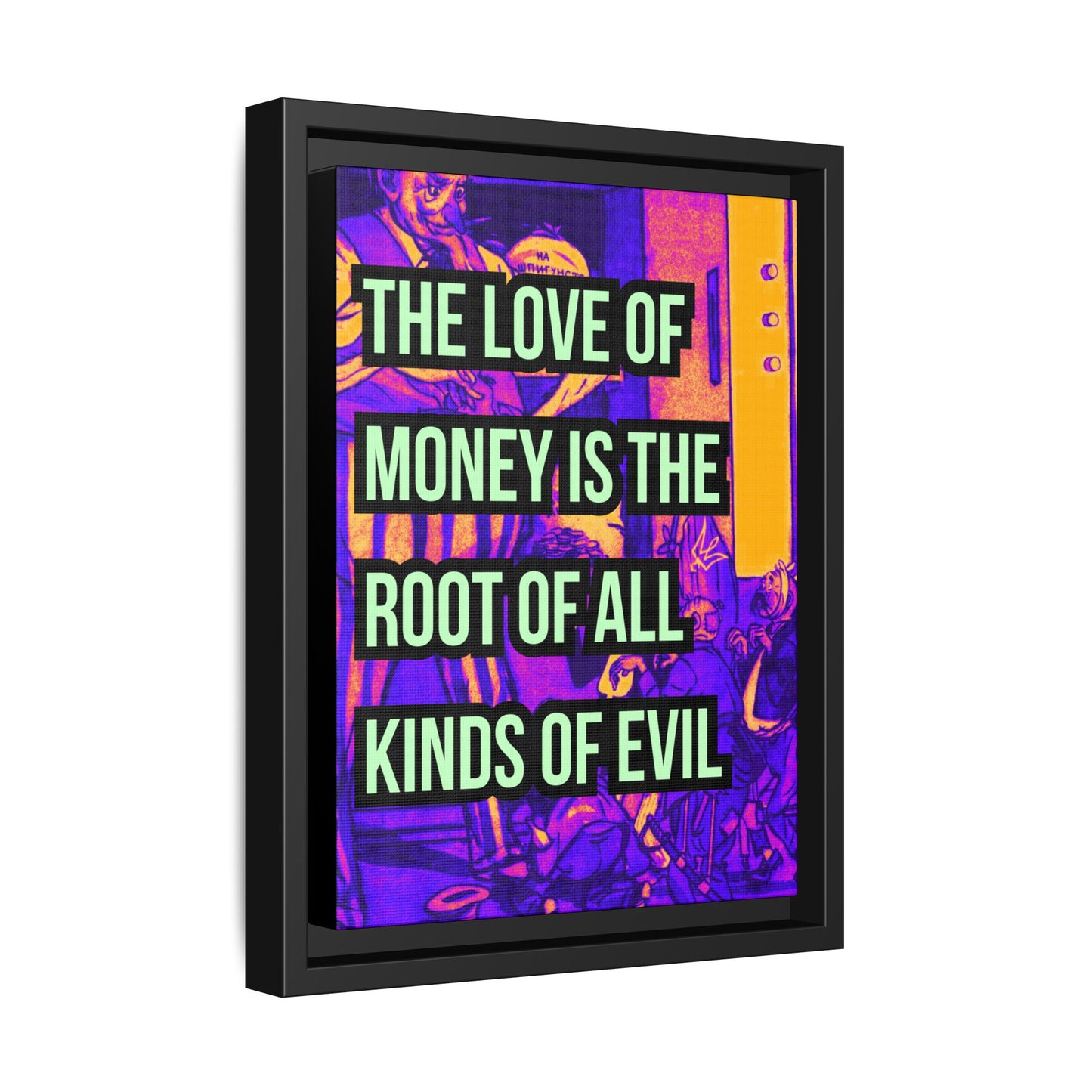 Love of Money Matte Canvas, Framed (Multi-color)