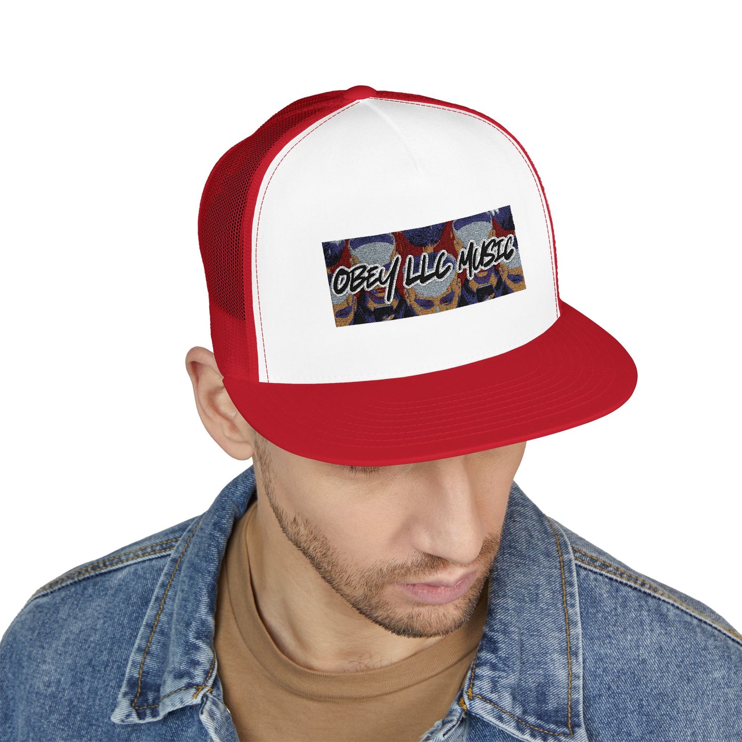 Obey LLC Music 5 Panel Trucker Cap (Embroidery)