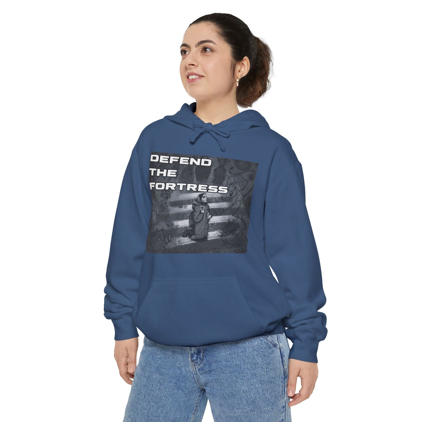 Defend the Fortress Unisex Garment-Dyed Hoodie