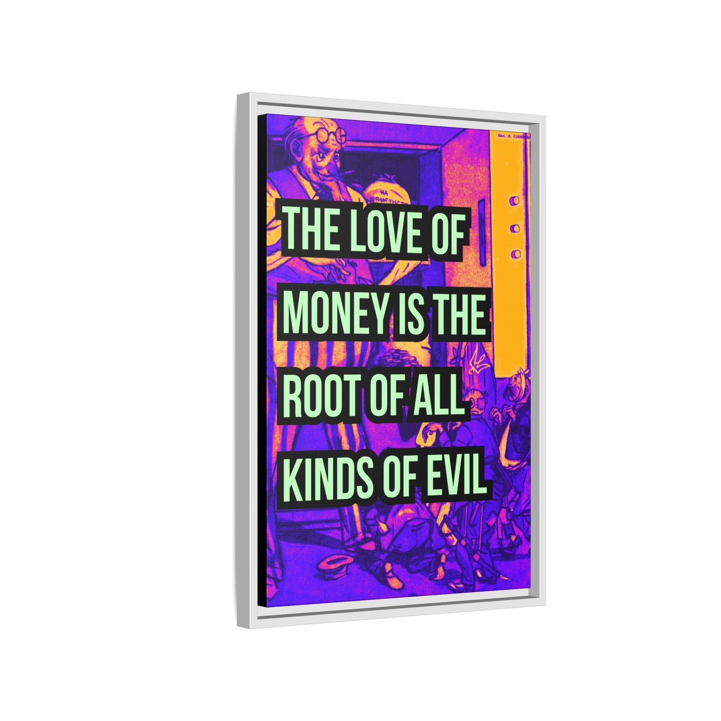 Love of Money Matte Canvas, Framed (Multi-color)