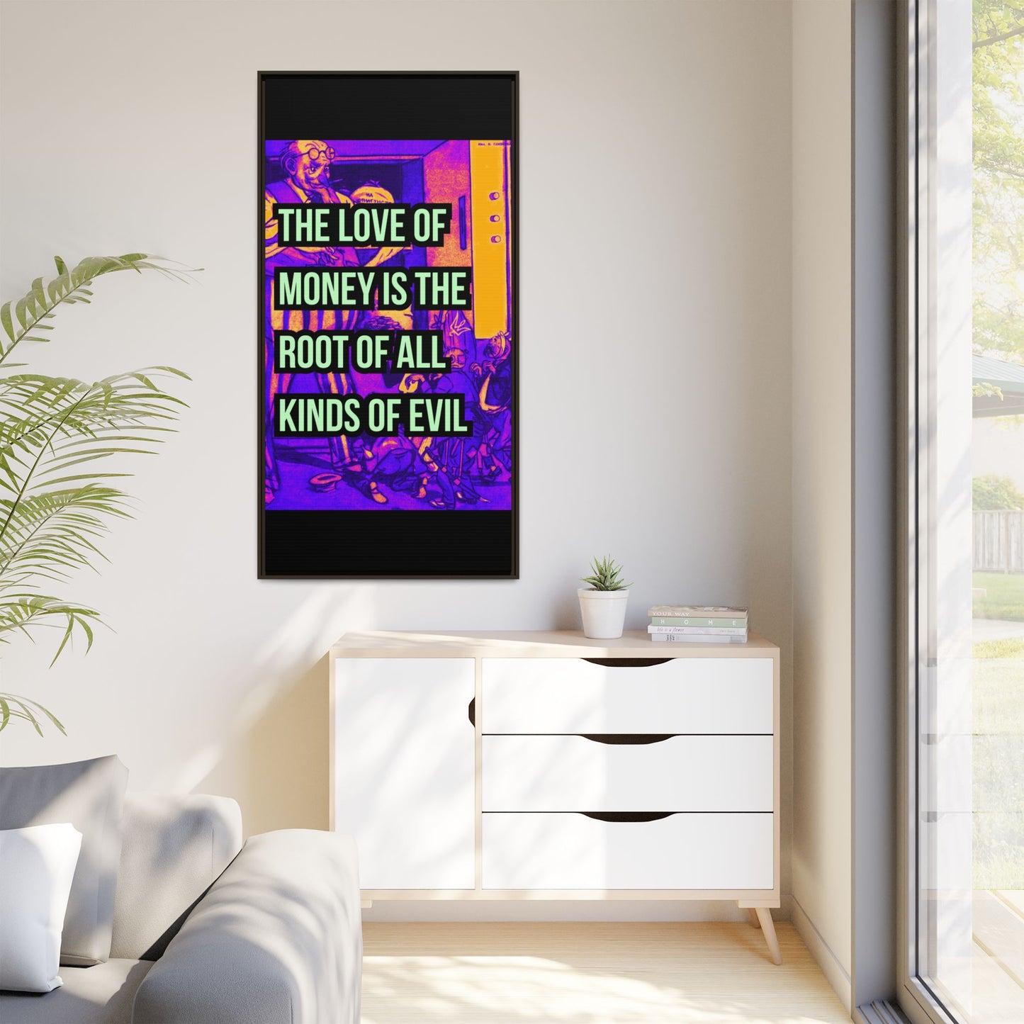 Love of Money Matte Canvas, Framed (Multi-color)