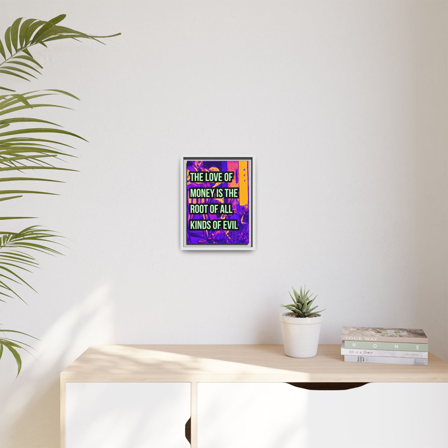 Love of Money Matte Canvas, Framed (Multi-color)