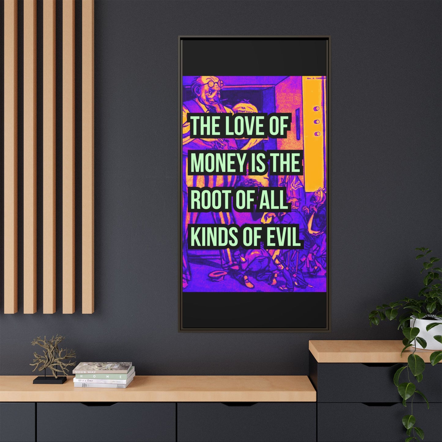 Love of Money Matte Canvas, Framed (Multi-color)
