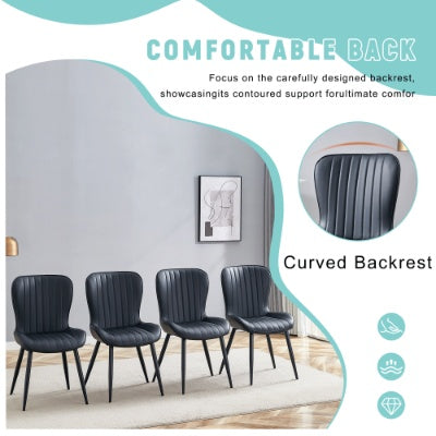 The Black Minimalist Ergonomic Dining Chair Comes In A Pack Of 4