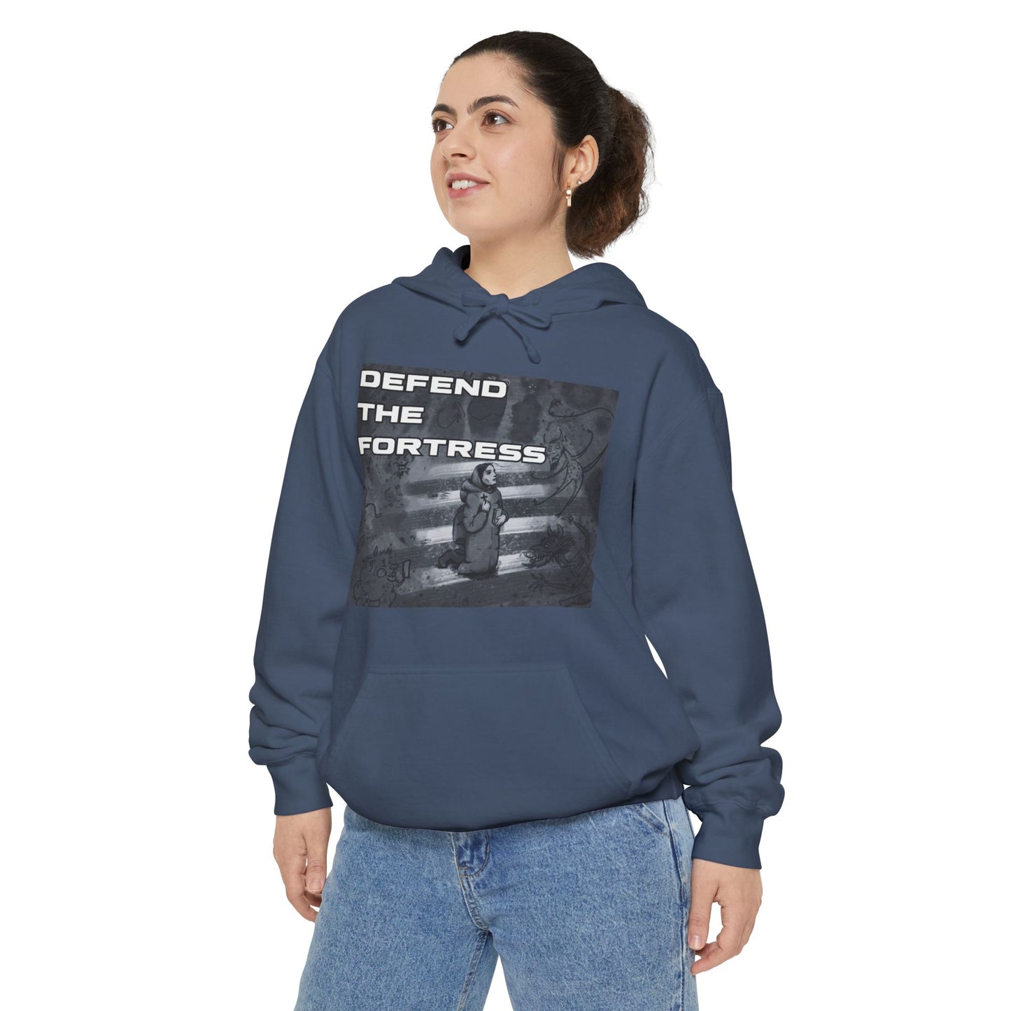 Defend the Fortress Unisex Garment-Dyed Hoodie