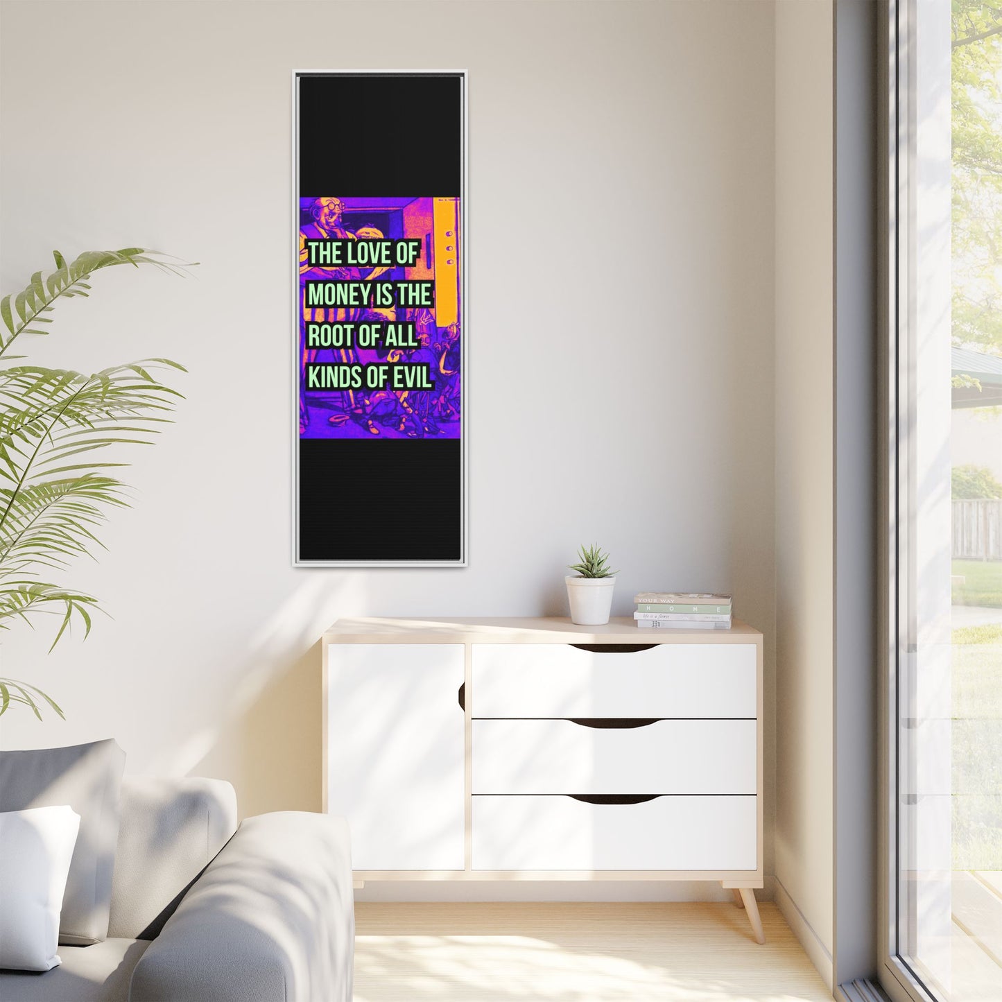 Love of Money Matte Canvas, Framed (Multi-color)