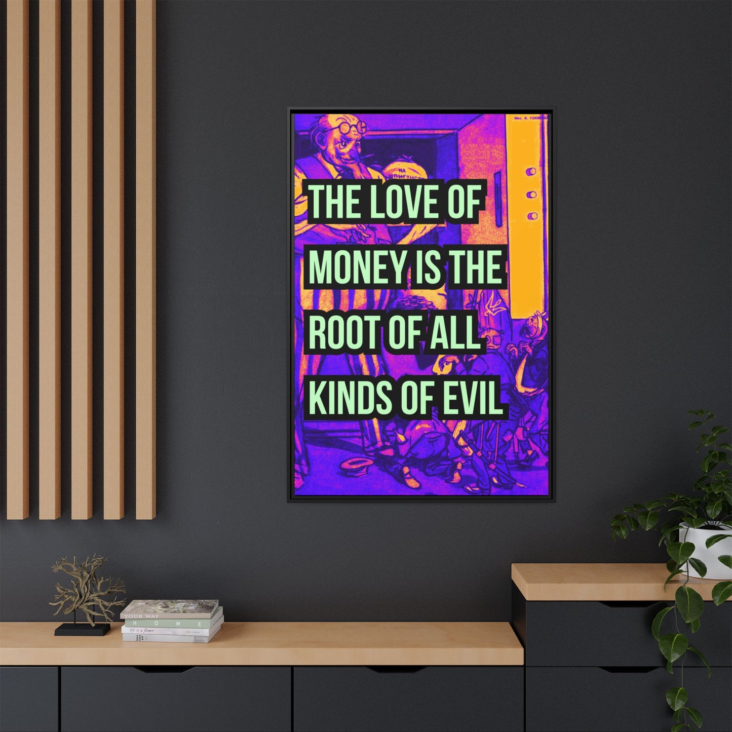 Love of Money Matte Canvas, Framed (Multi-color)