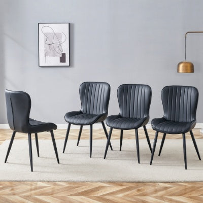 The Black Minimalist Ergonomic Dining Chair Comes In A Pack Of 4