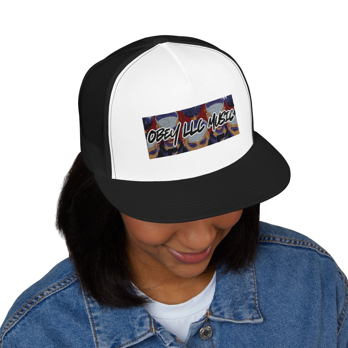 Obey LLC Music 5 Panel Trucker Cap (Embroidery)