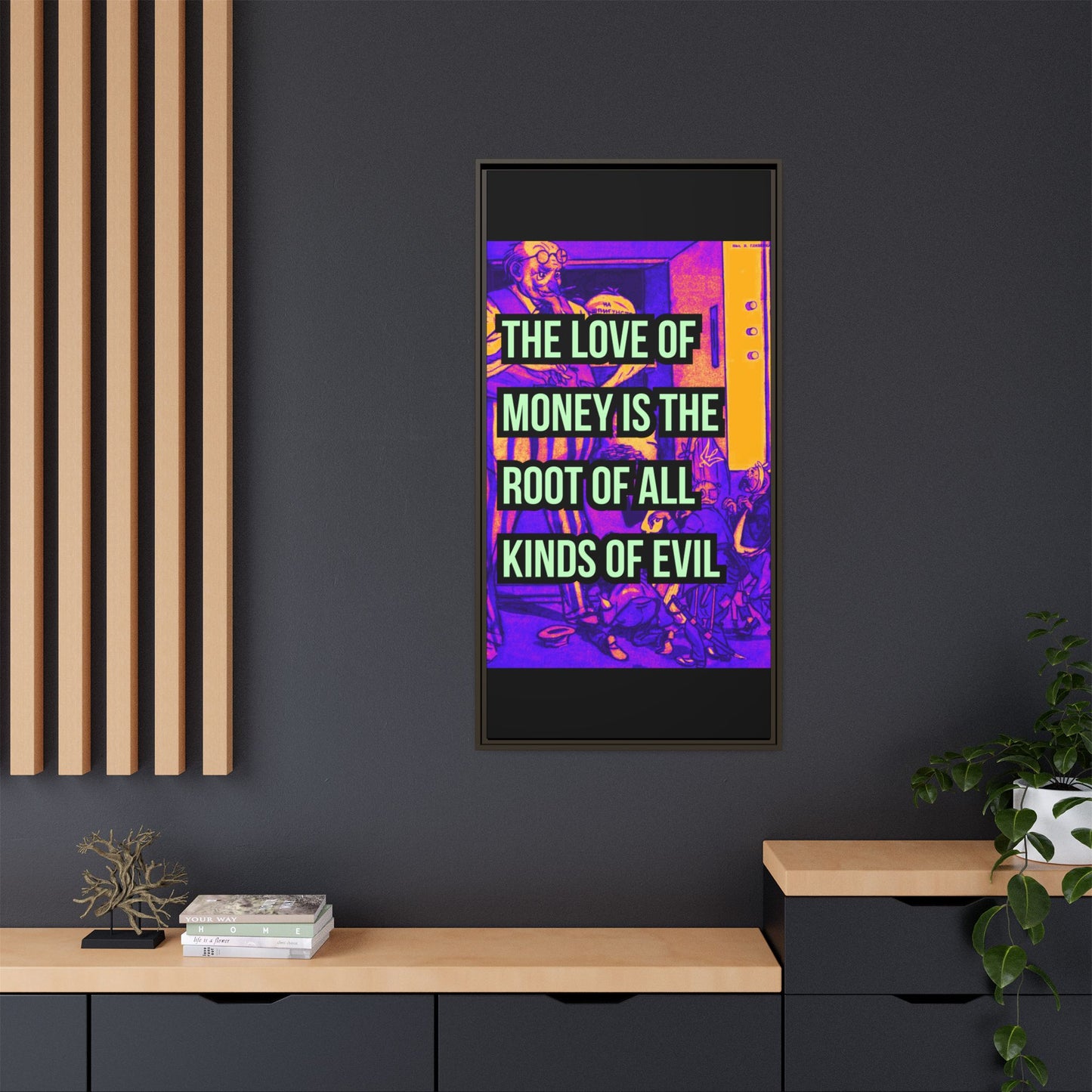 Love of Money Matte Canvas, Framed (Multi-color)