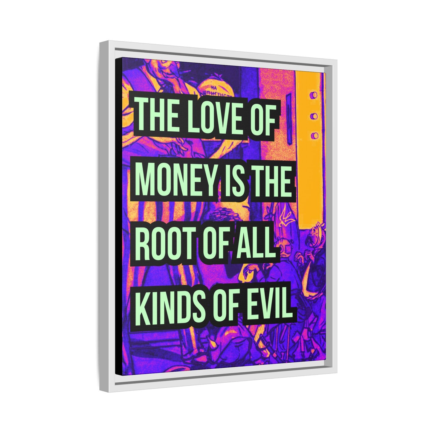 Love of Money Matte Canvas, Framed (Multi-color)