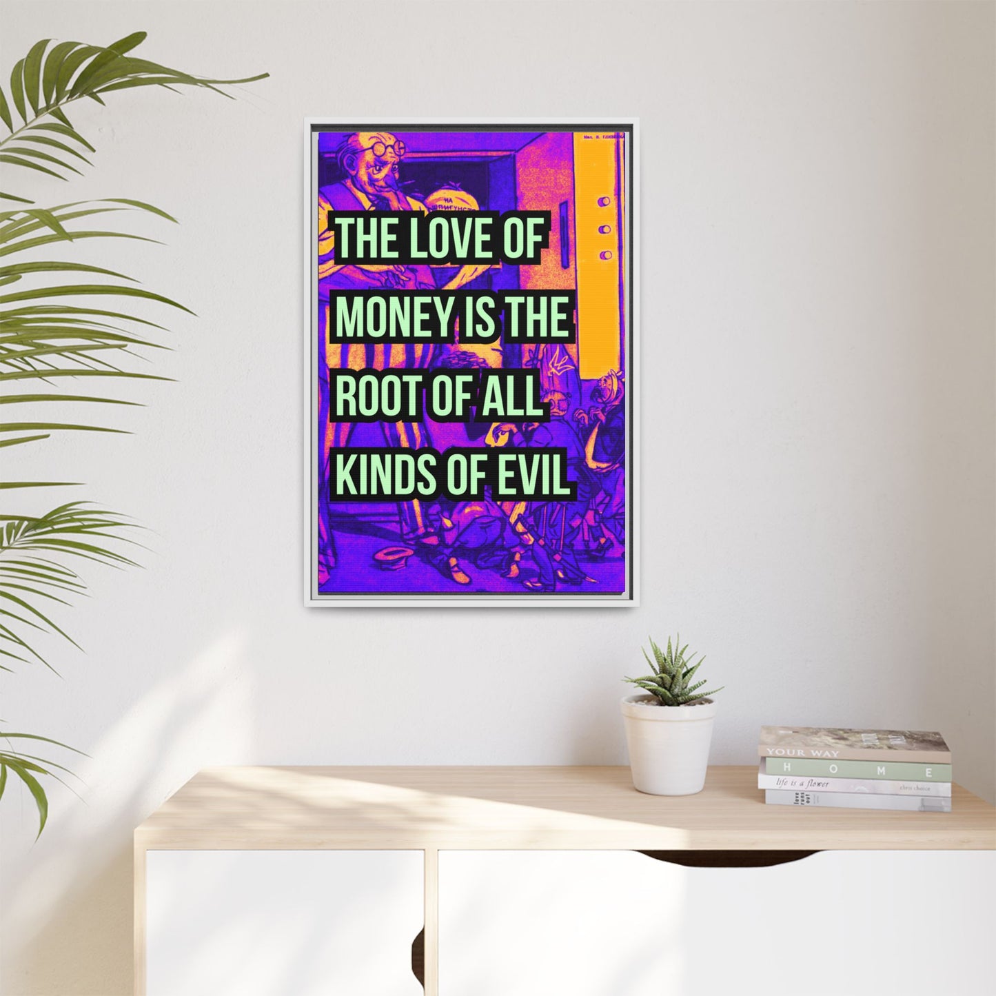Love of Money Matte Canvas, Framed (Multi-color)