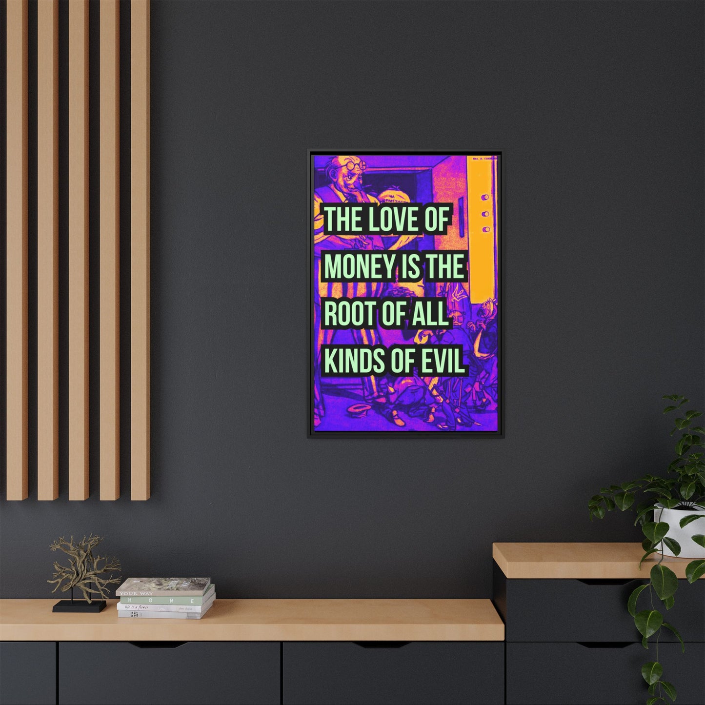 Love of Money Matte Canvas, Framed (Multi-color)