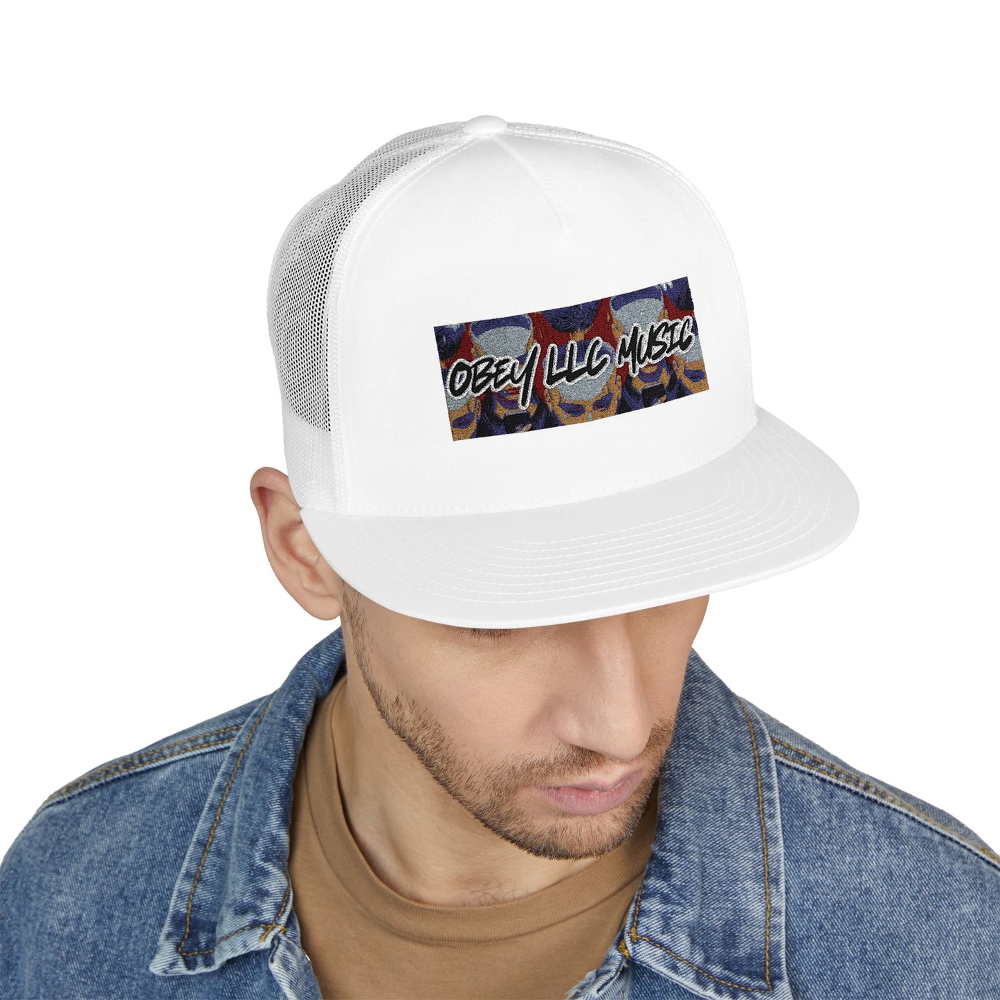 Obey LLC Music 5 Panel Trucker Cap (Embroidery)