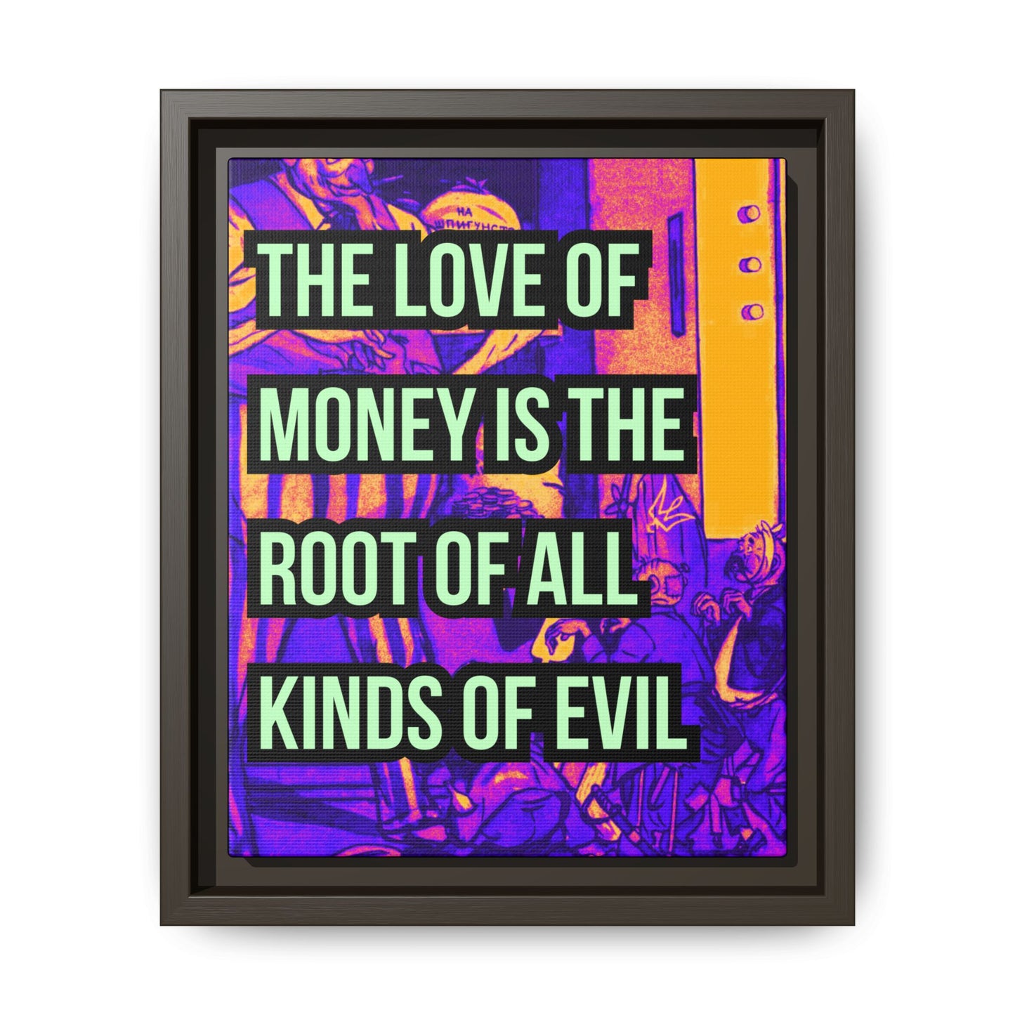 Love of Money Matte Canvas, Framed (Multi-color)