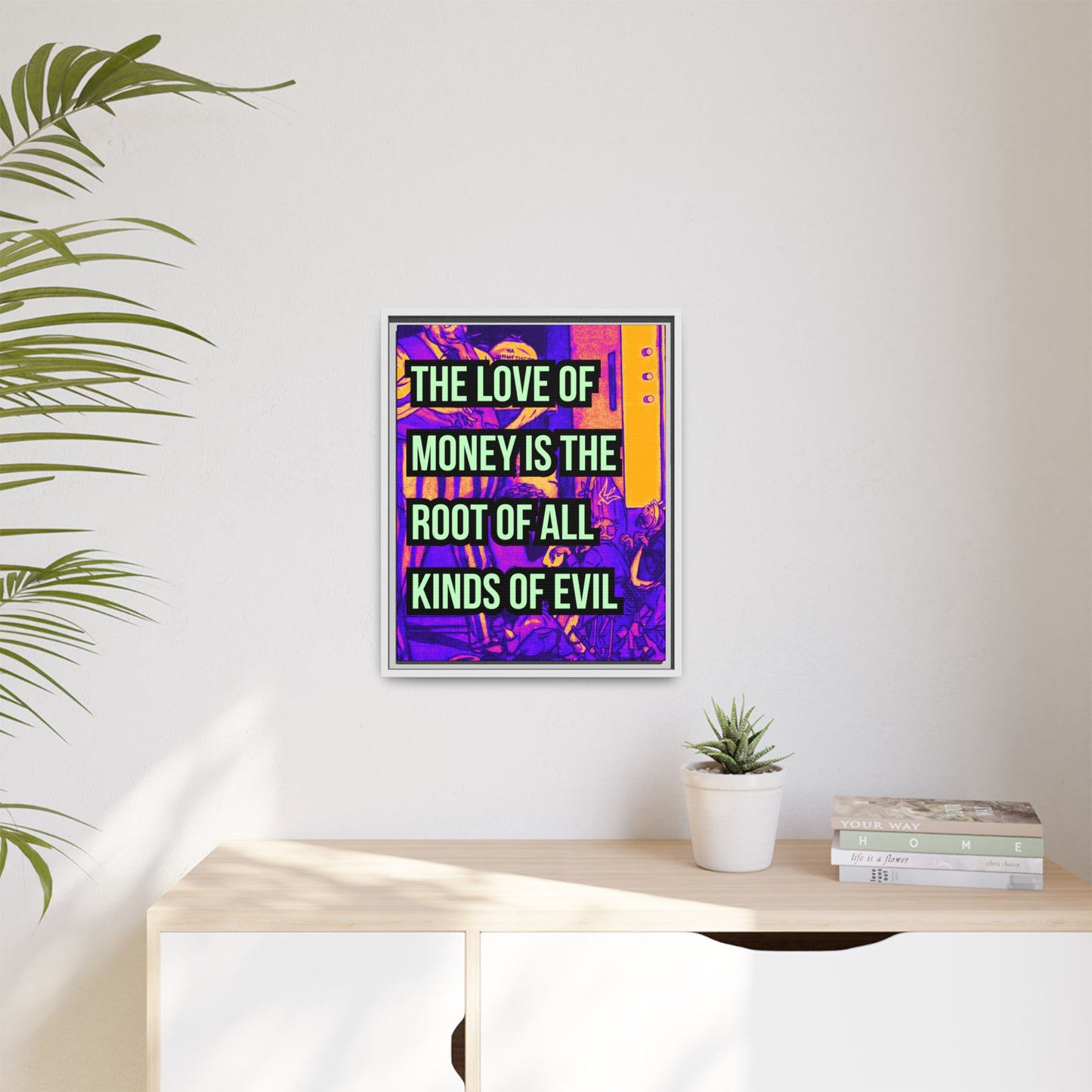 Love of Money Matte Canvas, Framed (Multi-color)