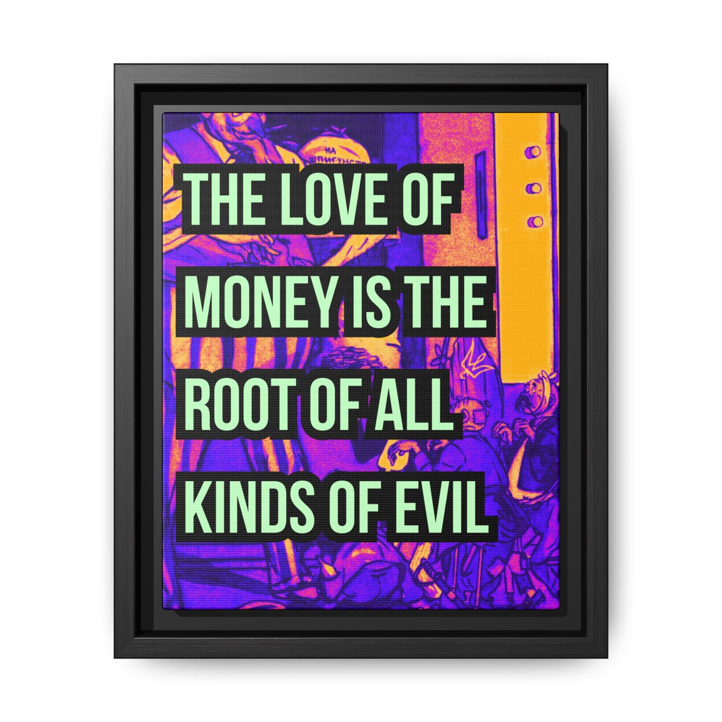 Love of Money Matte Canvas, Framed (Multi-color)