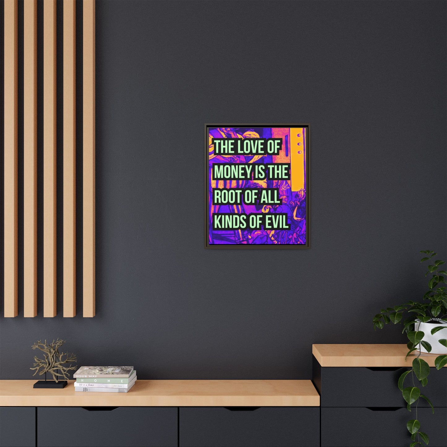 Love of Money Matte Canvas, Framed (Multi-color)